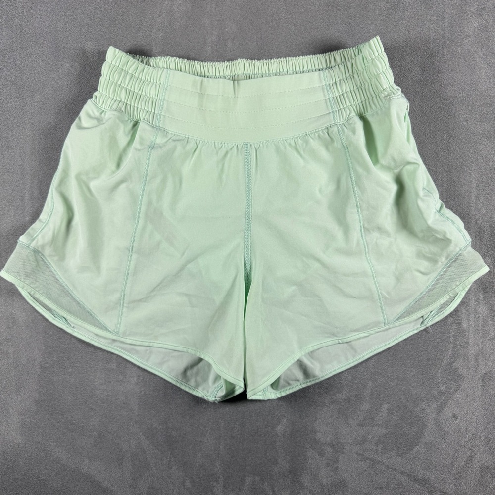 Lululemon Hotty Hot High-Rise Lined Short 4 Mint Green W7AYXT Size 4